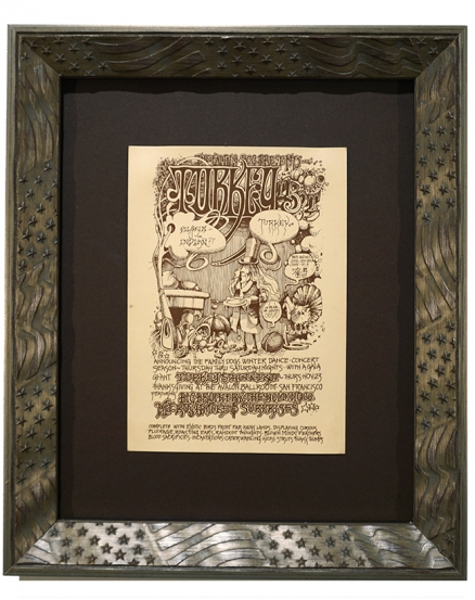 AOR 2.19  Handbill advertising Big Brother & The Holding Company Thanksgiving Day 1967 by Rick Griffin and called Turkey Trot