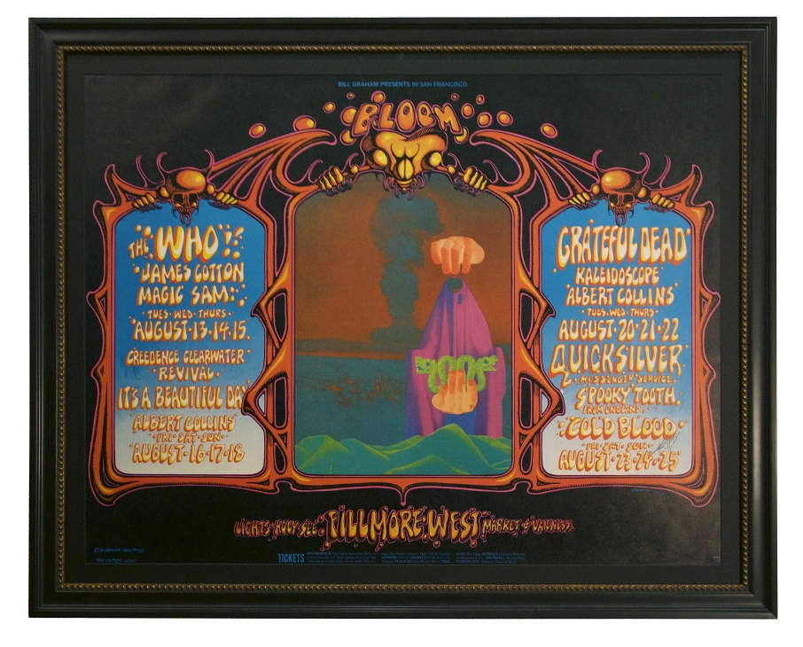 BG-133 Poster by Alton Kelley and Rick Griffin. Grateful Dead poster 1968 Who poster at Fillmore West