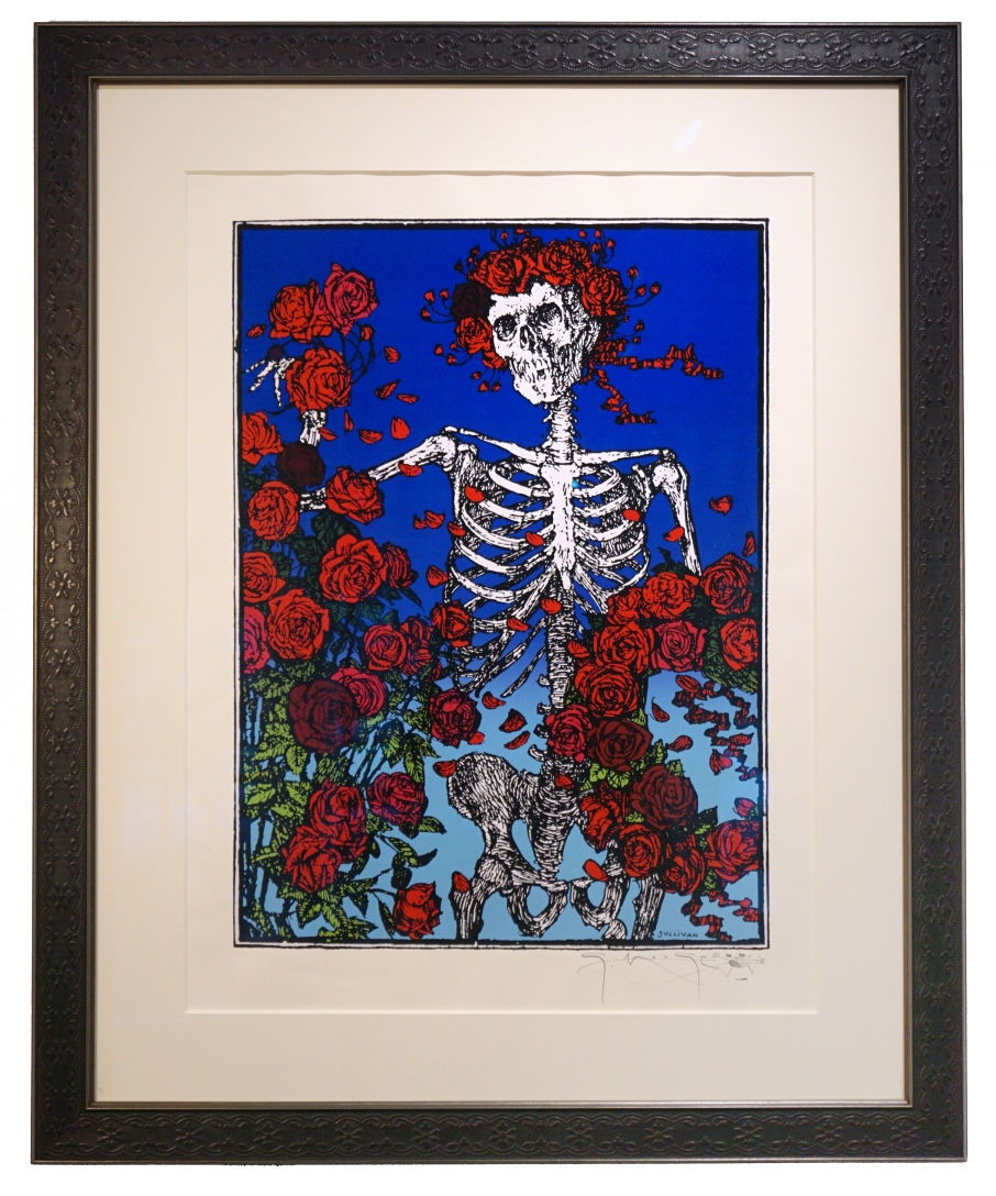 Grateful Dead poster - Stanley Mouse Skeleton & Roses silkscreen print 1998  Skull and Roses serigraph silkscreen