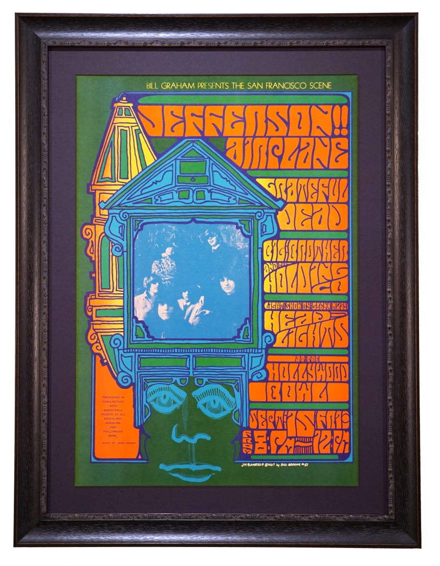 BG-81 Poster by Jim Blashfield for Jefferson Airplane, Grateful Dead, Big Brother & the Holding Company -  Bill Graham brings the San Francisco Scene to Hollywood